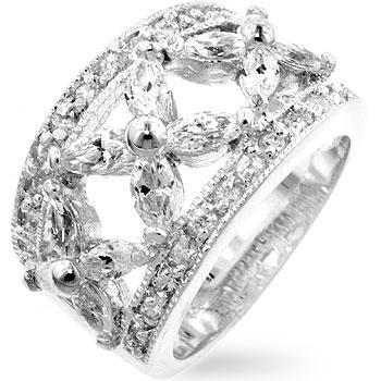 Floral Cubic Zirconia Eternity Ring freeshipping - Higher Class Elegance