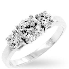 Classic Clear Triplet Bridal Band freeshipping - Higher Class Elegance