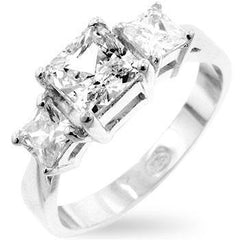 Princess Cut Triplet Anniversary Ring freeshipping - Higher Class Elegance