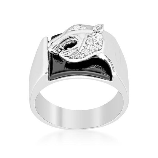 Onyx Panther Mens Ring freeshipping - Higher Class Elegance