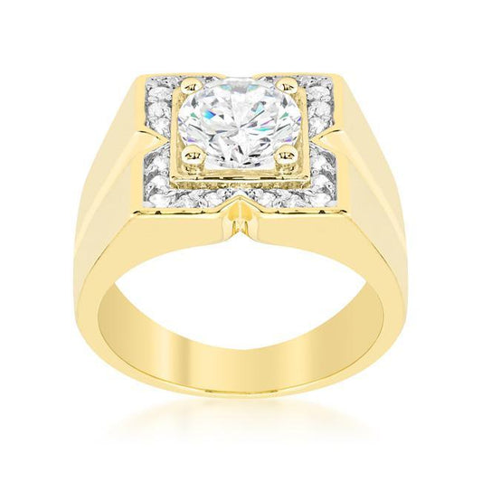 Regal Golden Mens Ring freeshipping - Higher Class Elegance