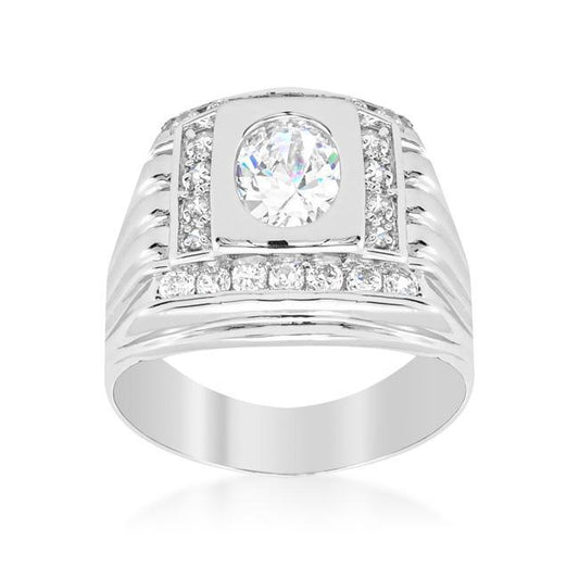 Mens Cubic Zirconia Square Ring freeshipping - Higher Class Elegance
