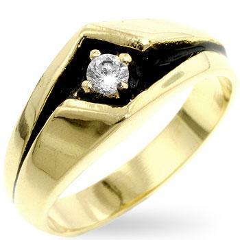 Golden Sleek Mens Ring freeshipping - Higher Class Elegance