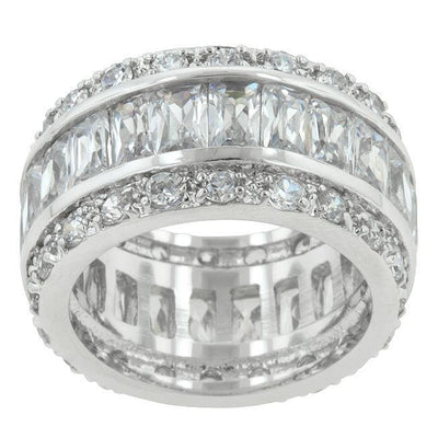 Triple Row White Zircon Eternity Ring freeshipping - Higher Class Elegance