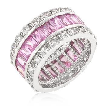 Triple Row Pink Eternity Ring freeshipping - Higher Class Elegance