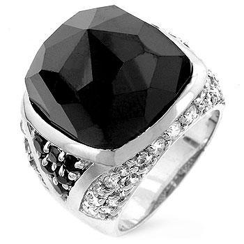 Faceted Onyx Cocktail Ring freeshipping - Higher Class Elegance