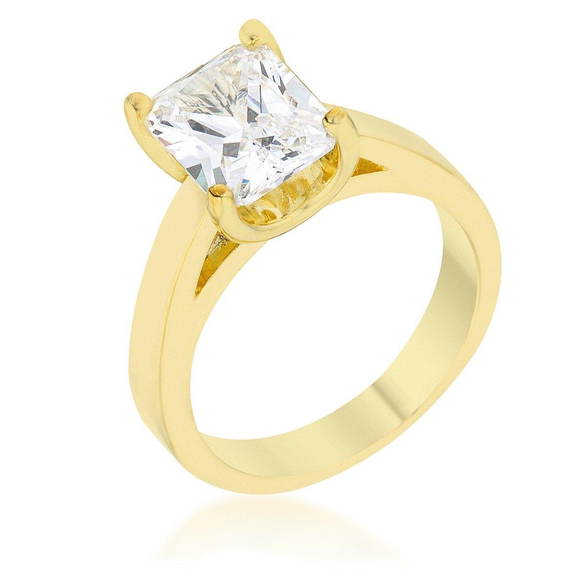 Cubic Zirconia Radiant Solitaire Ring freeshipping - Higher Class Elegance