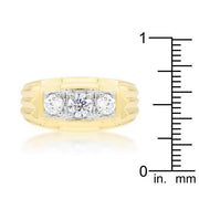 Golden Triplet Cubic Zirconia Ring freeshipping - Higher Class Elegance