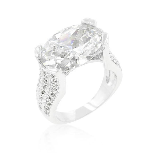 Oval Triplet Cubic Zirconia Ring freeshipping - Higher Class Elegance