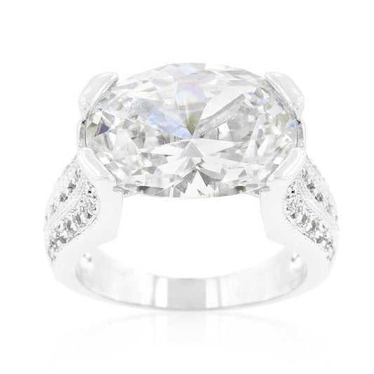Oval Triplet Cubic Zirconia Ring freeshipping - Higher Class Elegance