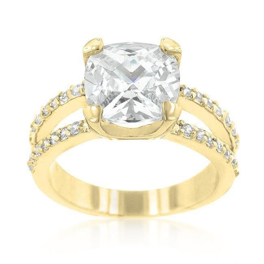 Double Band Cubic Zirconia Engagement Ring freeshipping - Higher Class Elegance