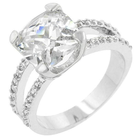 Double Band Cubic Zirconia Engagement Ring freeshipping - Higher Class Elegance