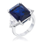 Royal Blue Radiant Cut Engagement Ring freeshipping - Higher Class Elegance