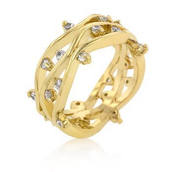 Golden Cubic Zirconia Vines Ring freeshipping - Higher Class Elegance