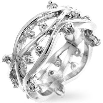 Rhodium Plated Zircon Vines Ring freeshipping - Higher Class Elegance