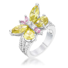 Rhodium Plated Butterfly Cocktail Ring freeshipping - Higher Class Elegance