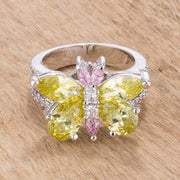 Rhodium Plated Butterfly Cocktail Ring freeshipping - Higher Class Elegance