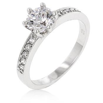Petite White Engagement Ring freeshipping - Higher Class Elegance