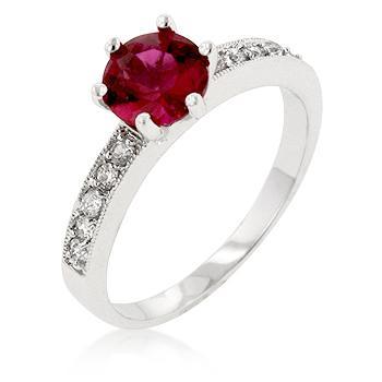 Petite Garnet Red Engagement Ring freeshipping - Higher Class Elegance