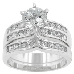 Formal Rhodium Plated Engagement Set freeshipping - Higher Class Elegance
