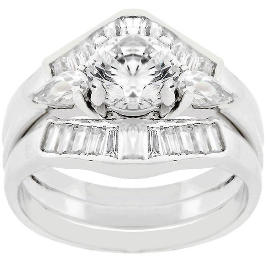 Two-Piece Engagement Ring Set freeshipping - Higher Class Elegance