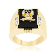 3-Stone Shriners Mens Ring freeshipping - Higher Class Elegance