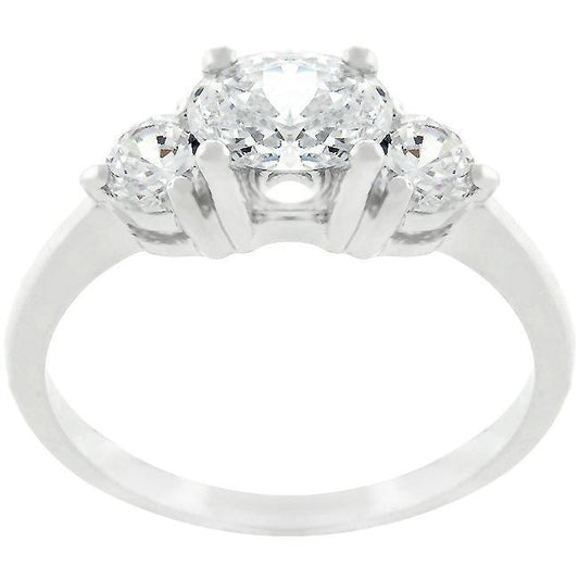 Oval Serenade Triplet Ring in Silvertone Finish freeshipping - Higher Class Elegance