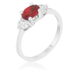Miranna 1.2ct Garnet CZ Rhodium Classic Oval Ring freeshipping - Higher Class Elegance