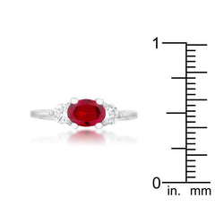 Miranna 1.2ct Garnet CZ Rhodium Classic Oval Ring freeshipping - Higher Class Elegance