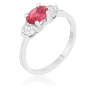 Miranna 1.2ct Fuchsia CZ Rhodium Classic Oval Ring freeshipping - Higher Class Elegance