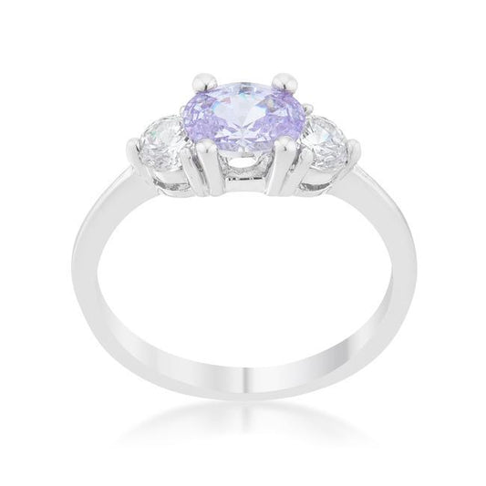 Miranna 1.2ct Lavender CZ Rhodium Classic Oval Ring freeshipping - Higher Class Elegance