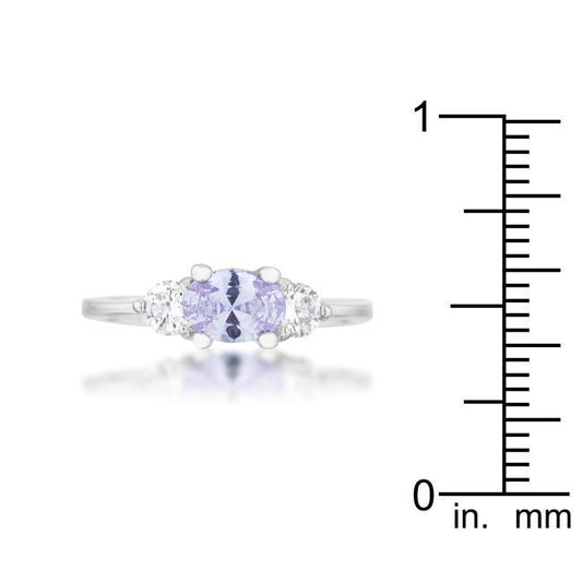 Miranna 1.2ct Lavender CZ Rhodium Classic Oval Ring freeshipping - Higher Class Elegance