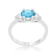 Miranna 1.2ct Blue Topaz CZ Rhodium Classic Oval Ring freeshipping - Higher Class Elegance