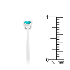 Mariah 1.2ct CZ Rhodium Aqua Simple Classic Ring freeshipping - Higher Class Elegance