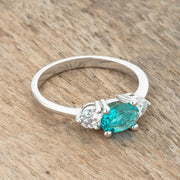 Mariah 1.2ct CZ Rhodium Aqua Simple Classic Ring freeshipping - Higher Class Elegance