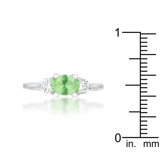 Miranna 1.2ct Peridot CZ Rhodium Classic Oval Ring freeshipping - Higher Class Elegance