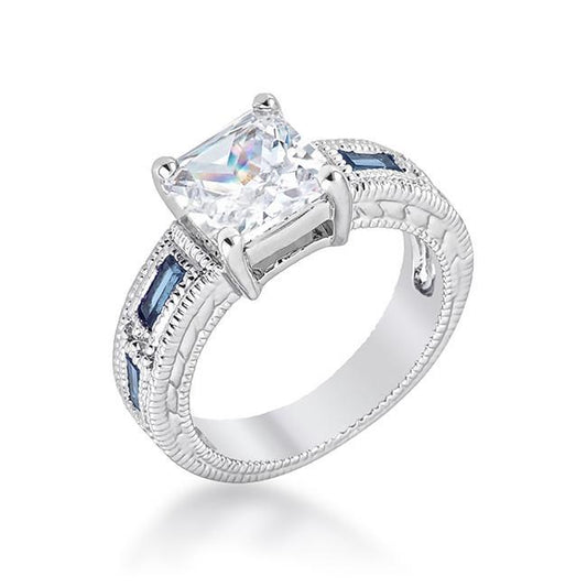 Prima Donna Sapphire Blue Cubic Zirconia Ring freeshipping - Higher Class Elegance