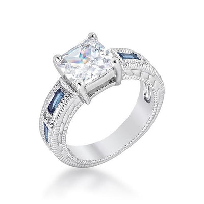 Prima Donna Sapphire Blue Cubic Zirconia Ring freeshipping - Higher Class Elegance