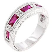 Ruby Red Bezel Eternity Band freeshipping - Higher Class Elegance