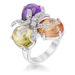 Triple Bead Floral Ring freeshipping - Higher Class Elegance