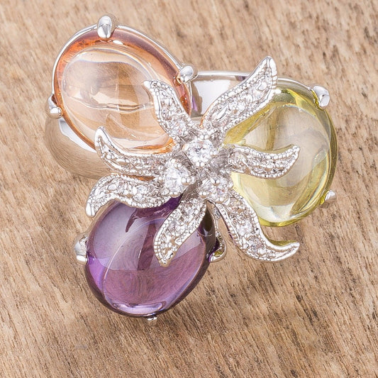 Triple Bead Floral Ring freeshipping - Higher Class Elegance