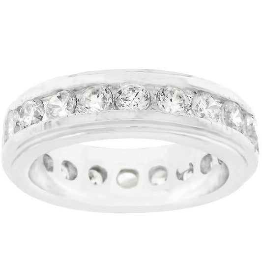 New England Eternity Ring in Rhodium Plated freeshipping - Higher Class Elegance