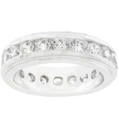 New England Eternity Ring in Rhodium Plated freeshipping - Higher Class Elegance