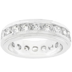 New England Eternity Ring in Rhodium Plated freeshipping - Higher Class Elegance
