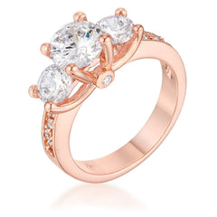 Dazzling Three Stone Engagement Ring with CZ freeshipping - Higher Class Elegance