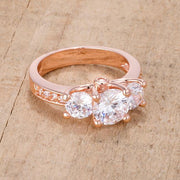 Dazzling Three Stone Engagement Ring with CZ freeshipping - Higher Class Elegance