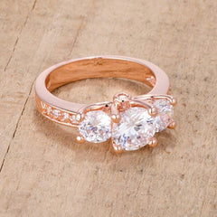 Dazzling Three Stone Engagement Ring with CZ freeshipping - Higher Class Elegance