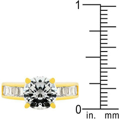 Classic Golden Engagement Ring freeshipping - Higher Class Elegance