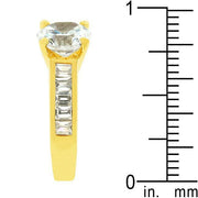 Classic Golden Engagement Ring freeshipping - Higher Class Elegance