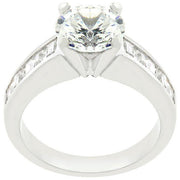 Classic Rhodium Plated Engagement Ring freeshipping - Higher Class Elegance